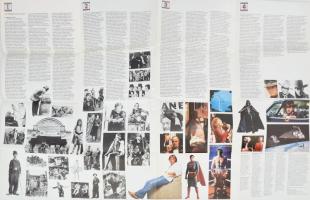 cca 1985-1990 Az amerikai film világa, kihajtható, képes ismertető és poszter, 86x56 cm