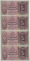 1930. 100P (4x) sorszámkövetők "E255 023596 - E255 023599" T:VF Adamo P17