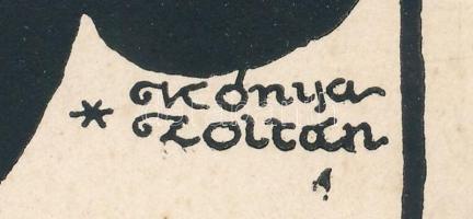 cca 1925 Kónya Zoltán (1891-?): Mackófalvi Mackó Miki kalandjai (könyvborító terve). Nyomat, papír, ...