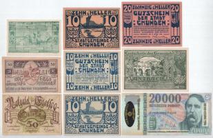 Ausztria 1919-1920. 10h - 50h szükségpénz (8xklf) + 2009. "Goldberyll zálogfiók" utalvány T:UNC-XF Austria 1919-1920. 10 Heller - 50 Heller (8xdiff) necessity note (notgeld) + Hungary 2009. "Goldberyll hockshop" order C:UNC-XF