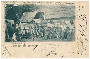 1899 (Vorläufer) Vama, Wama (Bukovina, Bucovina, Bukowina); Gruss aus der Bukowina. Zigeuner / Gypsy folklore from Bukovina. Verlag v. Leon König (Czernowitz) (fl)