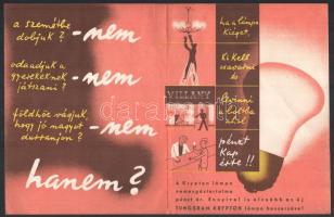 cca 1940 Tungsram Krypton, illusztrált reklám prospektus. Geo jelzéssel (Adler György - Georg grafik...