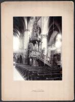 cca 1900 Hollandia, Utrecht, templombelső, hidegpecséttel jelzett, vintage fotó, ezüst zselatinos fotópapíron, kasírozva, 21,2x16,2 cm, karton 33x24,2 cm