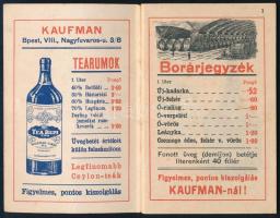 1931 Kaufman, Bp. VIII., Nagyfuvaros u. 3/B., illusztrált reklám zsebnaptár, gyümölcspálinka, likór,...