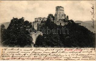 Zboró, Zborov; várrom. Eschwig Ede F. kiadása, Hajts Kornél felvétele / castle ruins (Rb)