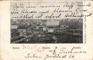 1906 Zimony, Semlin, Zemun; látkép. I. Stojcic kiadása / general view (szakadás / tear)