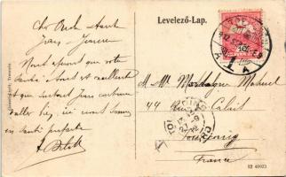 1912 Trencsén, Trencín; vár és vasúti híd. Gansel Lipót kiadása / castle, railway bridge