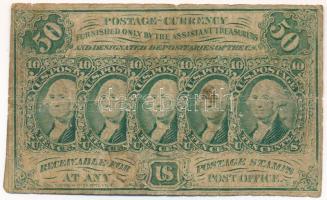 Amerikai Egyesült Államok 1862. 50c "Postage Currency" T:VG,G ragasztónyom / USA 1862. 50 Cents "Postage Currency" C:VG,G glue mark Krause P#100