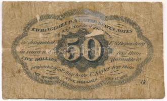 Amerikai Egyesült Államok 1862. 50c "Postage Currency" T:VG,G ragasztónyom / USA 1862. 50 ...