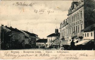 1910 Beograd, Belgrade; Kollaratzgasse / street view, shops (EB)