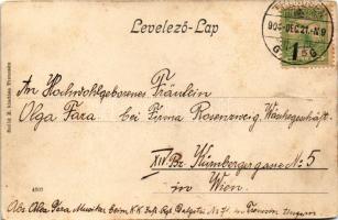 1904 Trencsén, Trencín; vár a vasúti sínekről nézve. Szold E. kiadása / castle from the railway trac...