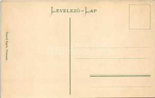 Trencsén, Trencín; vár a vasúti sínekkel. Gansel Lipót kiadása / castle and railway tracks