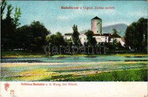 Zsolna, Sillein, Zilina; Hrad Budatín / Budatin vára a Vágnál Zsolna mellett. Feitzinger Ede 1904/14. 626. A.J. / Schloss Budatin a. d. Waag bei Sillein / castle, Váh riverside