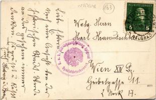 Zimony, Semlin, Zemun; utca / street view + "K.u.K. Militärbauabteilung Belgrad Spezialdetachem...