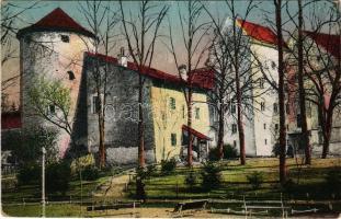 1928 Besztercebánya, Banská Bystrica; Mátyás király tér a várral / square and castle (fa)