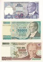 Törökország 1988-1999. 1000L-100.000L (3xklf) T:AU,XF Turkey 1988-1999. 1000 Lira - 100.000 Lira (3xdiff) C:AU,XF