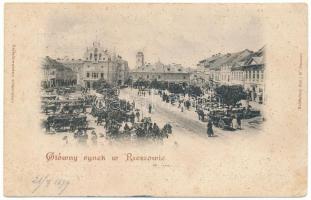 1899 (Vorläufer) Rzeszów, Rajsze; Glówny rynek / main square, market, Jewish shops (fl)