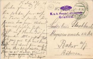 1916 Kielce, Dworzec kolejowy z wojny 1914-15 r. / WWI railway station during the war + "K.u.K....