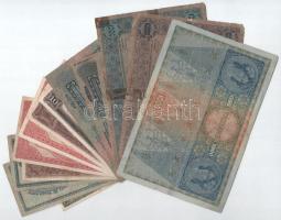 1902-1920.14db-os korona bankjegy tétel, közte rossz állapotú 1918. 10.000K T:VF-G