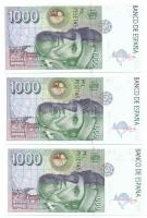 Spanyolország 1992. 1000P (3x) sorszámkövetők T:UNC 
Spain 1992. 1000 Pesetas (3x) consecutive seri...