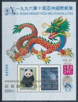 1999 A nyúl éve emlékív fordított felülnyomattal / souvenir sheet with inverted overprint