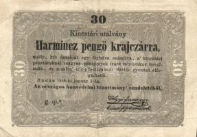 1849. 30kr "Kossuth-bankó" "*"-gal! T:III