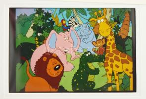 cca 19921993 The Junglies c. angol rajzfilm sorozat színes diái, 7 db, 5x5 cm