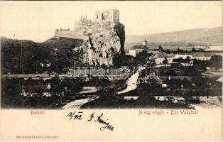 Beckó, Beczkó, Beckov; Vág völgye, várrom. Gansel Lipót 200. / Váh river valley, castle ruins