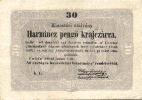 1849. 30kr "Kossuth-bankó" T:II/III