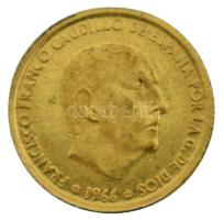 Spanyolország 1966. 100P "Franco" modern, aranyozott fém minipénz (10mm) T:AU,XF Spain 1966. 100 Pesetas "Franco" modern, gilt metal mini coin (10mm) C:AU,XF