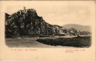 Sztrecsnó, Sztrecsény, Strecno (Tátra, Tatry); A Vág völgye. Sztrecsnó vára Zsolna mellett. Gansel Lipót 181. / Povazie / Das Waagtal / Váh riverside, castle ruins