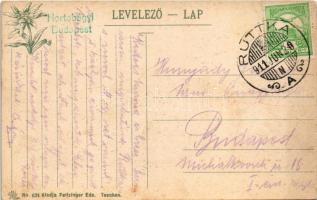 1911 Sztrecsnó, Sztrecsény, Strecno (Ruttka, Vrútky); Várromladék a Vág mellett. Feitzinger Ede No. ...