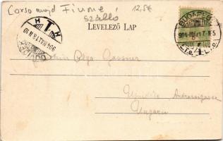 1904 Budapest I. Budai Korzó, Lánchíd utca, Hotel Fiume szálloda (háborúban megsemmisült), 43-as vil...