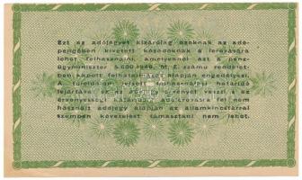 1946. 50.000AP sorszám nélkül, nem vízjeles papíron, látványosan eltolódott nyomat és a hátoldali sz...