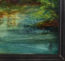 Pataky Tamás (1951): Malom a patakon. Olaj, farost. jelzett, Dekoratív fa keretben. 16x16 cm