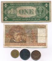 5db-os vegyes bankjegy, kitüntetés, emlékérem stb. tétel, közte Amerikai Egyesült Államok 1935. 1$ &...