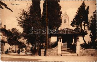 Lovran, Laurana; utca autóval. Ed. Giuseppe Bassan / street with automobile (EK)