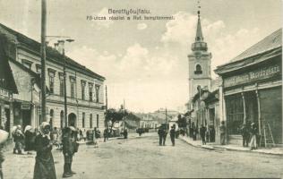 Berettyóújfalu Fő utca Fodor Sándor Nagyáruházával és Illyés Károly cipészműhelyével