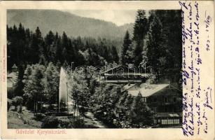 1903 Koritnyica, Korytnica; Schweiz nyaraló, szökőkút. Kohn A. kiadása / villa, fountain, spa (fl)