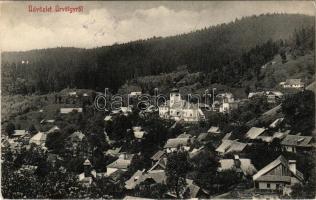 1916 Úrvölgy, Herrengrund, Pánská Dolina, Spania Dolina (Besztercebánya mellett / near Banská Bystrica); látkép. Végh Jenő kiadása / general view