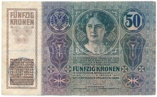 1914. 50K fekete "ROMANIA TIMBRU SPECIAL" felülbélyegzéssel T:F nagyobb tűlyuk, oldalsó ki...