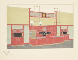 cca 1910 20 db Jugendstil/Art nouveau/szecessziós épület tervrajza, látképe, alaprajza Moderne Baufo...