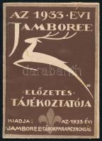 1933 A 1933. évi Jamboree előzetes tájékoztatója, füzet térképpel, jó állapotban, 64p