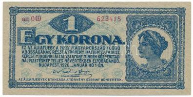 1920. 1K "aa 049" T:F szép papír Adamo K4