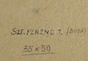 Kristófi János (1925-2014): Budai Szt. Ferenc templom. Vegyes technika, karton, jjl.: Kristófi. 35x5...