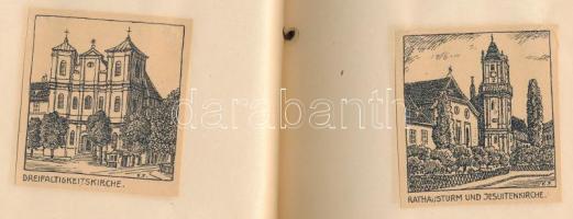 1926 Alt Pressburg (Pozsony, Felvidék), K. Frech 50 db tollrajza, nyomat, egyenként beragasztva, kor...