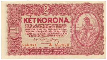 1920. 2K "2ab" csillagos sorszám, elcsúszott nyomattal T:AU folt Adamo K7/1