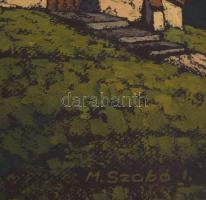 Mözsi Szabó István (1927-2019): Körösfői templom, Erdély. Olaj, farost, jelzett. 50x40 cm. Fakeretbe...