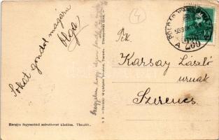 1933 Tiszalök, Kir. Járásbíróság, kerékpár. Hangya szövetkezet kiadása. Daróczy fényképész felvétele...