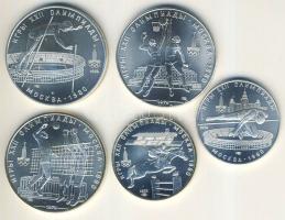 Szovjetunió 1978-79. 5R Ag 2klf db + 10R Ag 3klf db "Olimpia" szettben T:1 Eredeti díszdob...